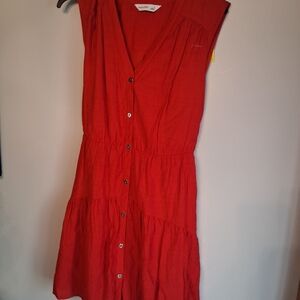 Nine West Red Button-Front Mini Dress